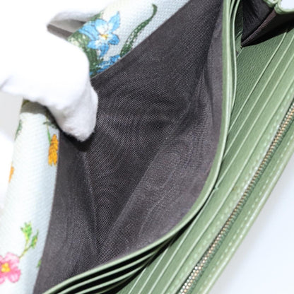 Gucci Logo Embossed Continental Wallet Leather, GREEN, LEATHER, Wallets