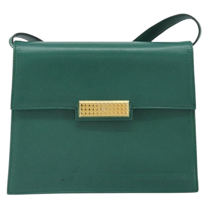 Christian Dior Vintage Shoulder Bag Leather, GREEN, LEATHER, Shoulder bag