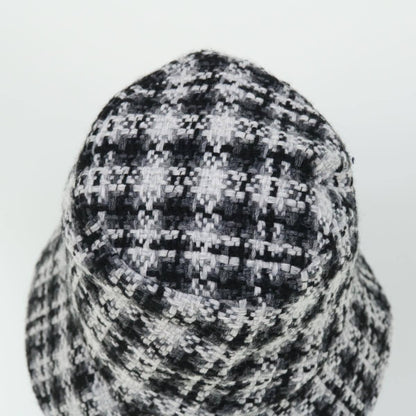 Chanel Beaded CC Bucket Hat Wool, WHITE, WOOL, Head accessory