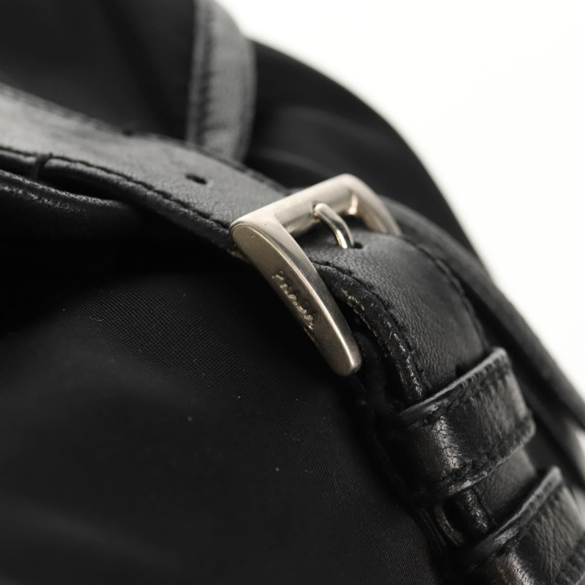 Prada Buckle Backpack Quilted Tessuto, BLACK, NYLON, Backpack