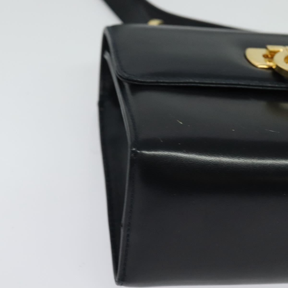 Salvatore Ferragamo Gancini Flap Shoulder bag Leather, BLACK, LEATHER, Shoulder bag