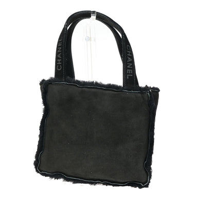 Chanel Fantasy Fur Tote Faux Fur with Leather, BLACK, SUEDE,FUR, Handbag