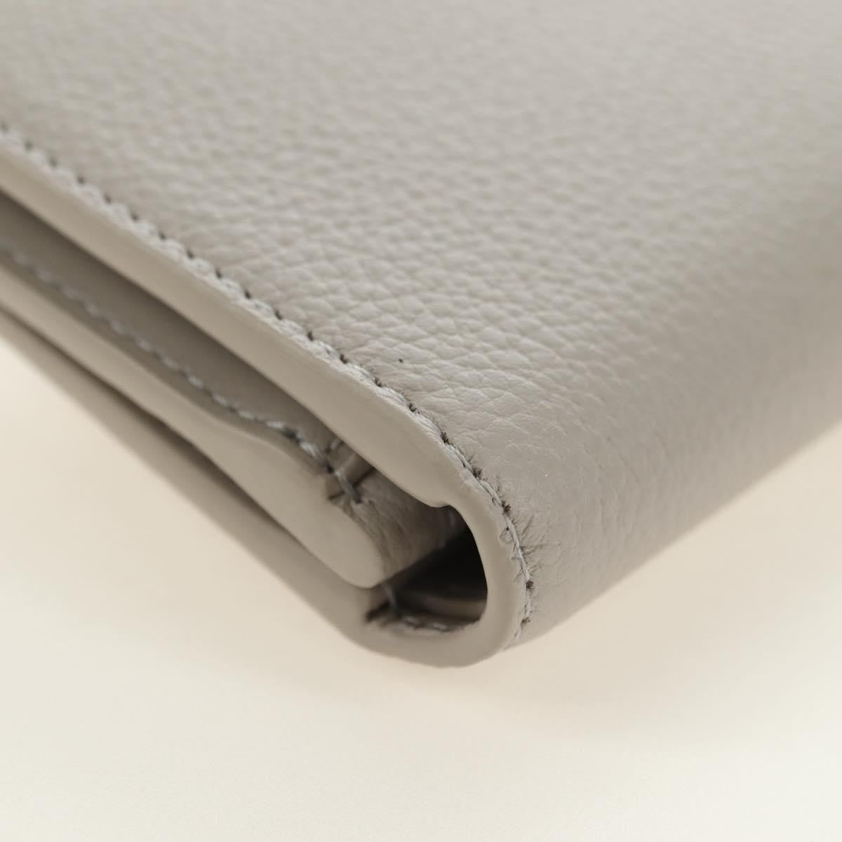 Celine Triomphe Trifold Wallet Leather, Beige, Leather, Wallet