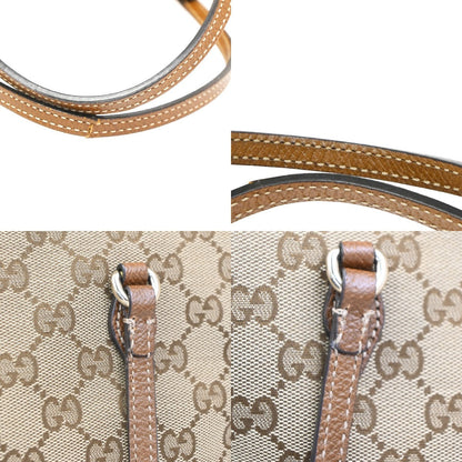 Gucci Bree Convertible Tote GG Canvas with Leather, BEIGE, CANVAS, Tote bag