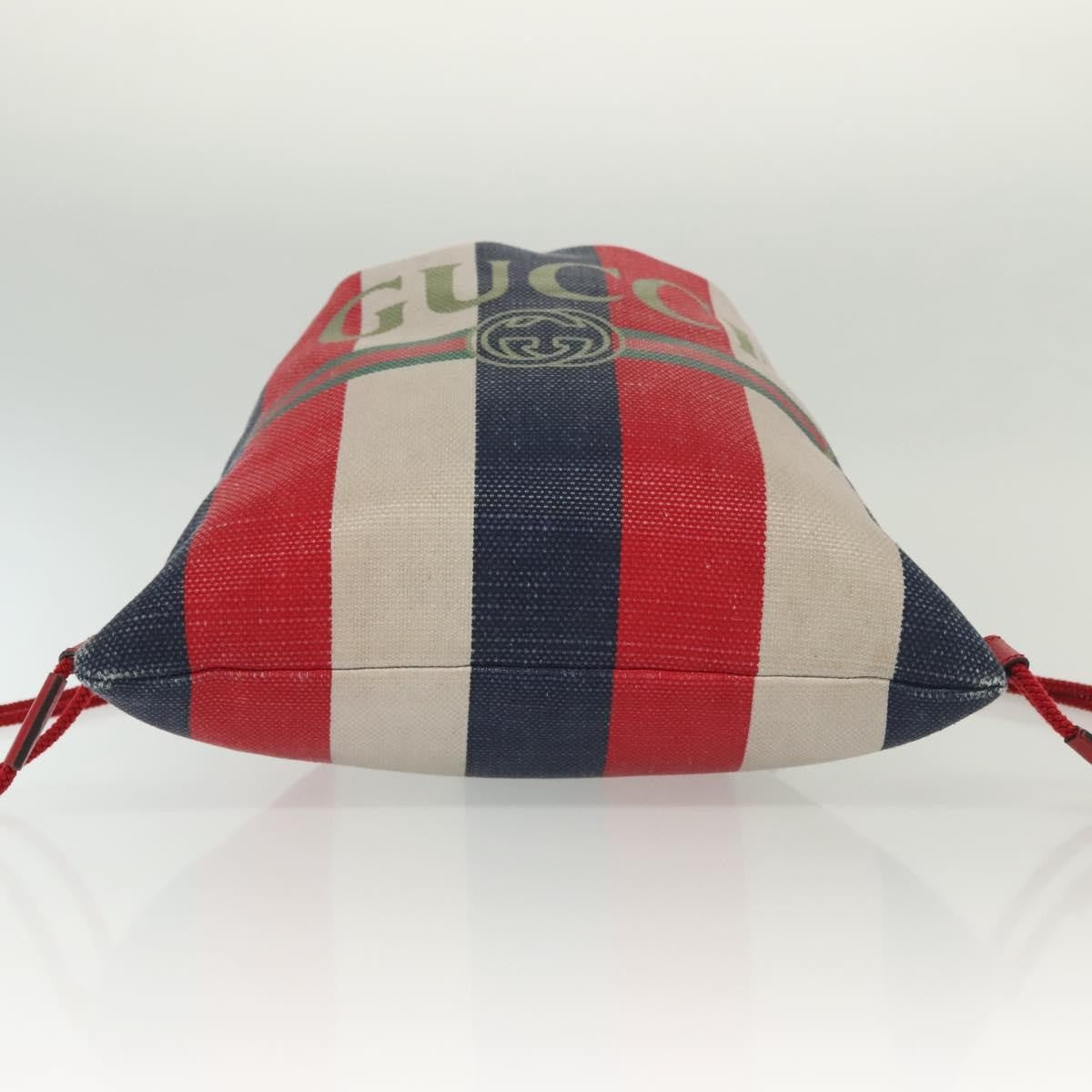 Gucci Logo Drawstring Backpack Striped Canvas, MULTICOLOUR, CANVAS, Backpack