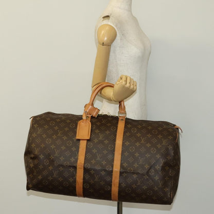 Louis Vuitton Keepall Bag Monogram Canvas, BROWN, CANVAS, Travel bag