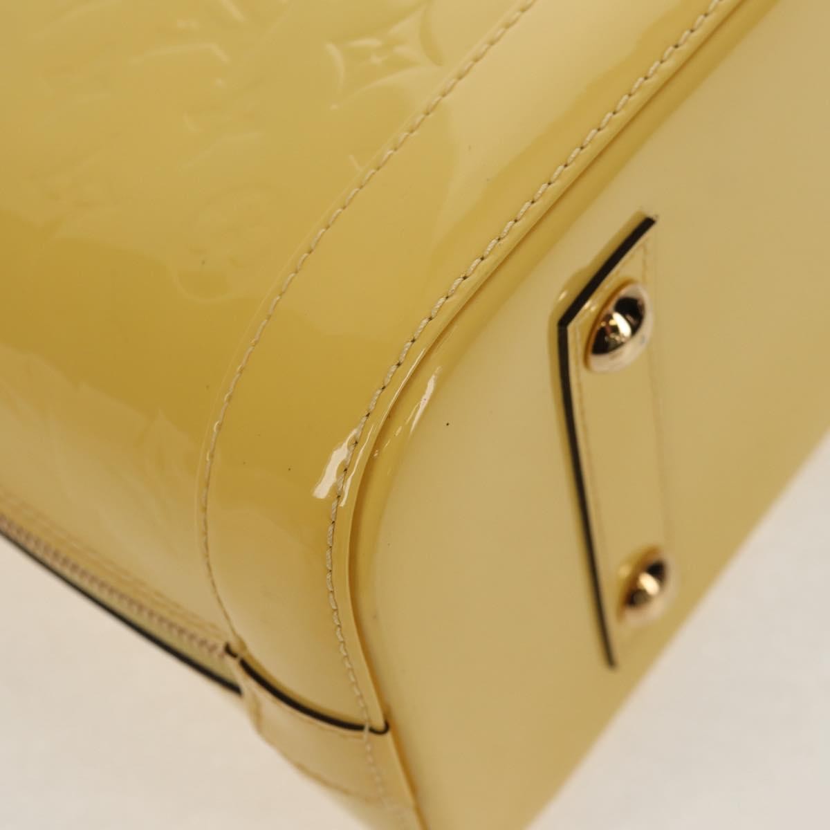 Louis Vuitton Alma Handbag Monogram Vernis, YELLOW, PATENT_LEATHER, Handbag