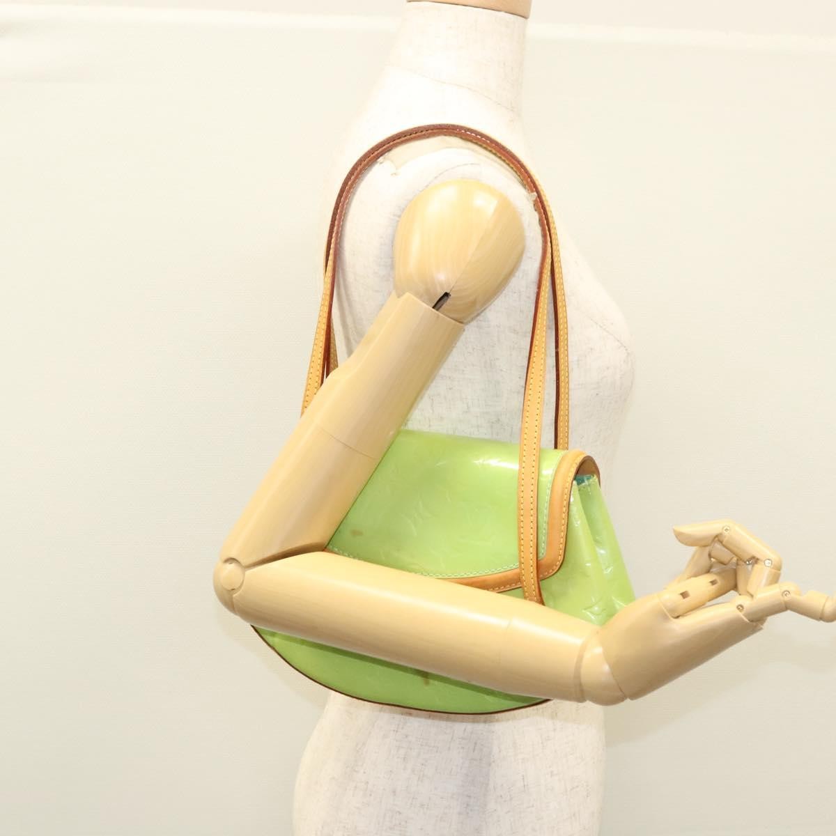 Louis Vuitton Biscayne Bay Handbag Monogram Vernis, GREEN, PATENT_LEATHER, Handbag