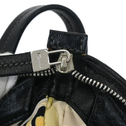 Salvatore Ferragamo Vara Bow Hobo Leather, BLACK, LEATHER, Handbag