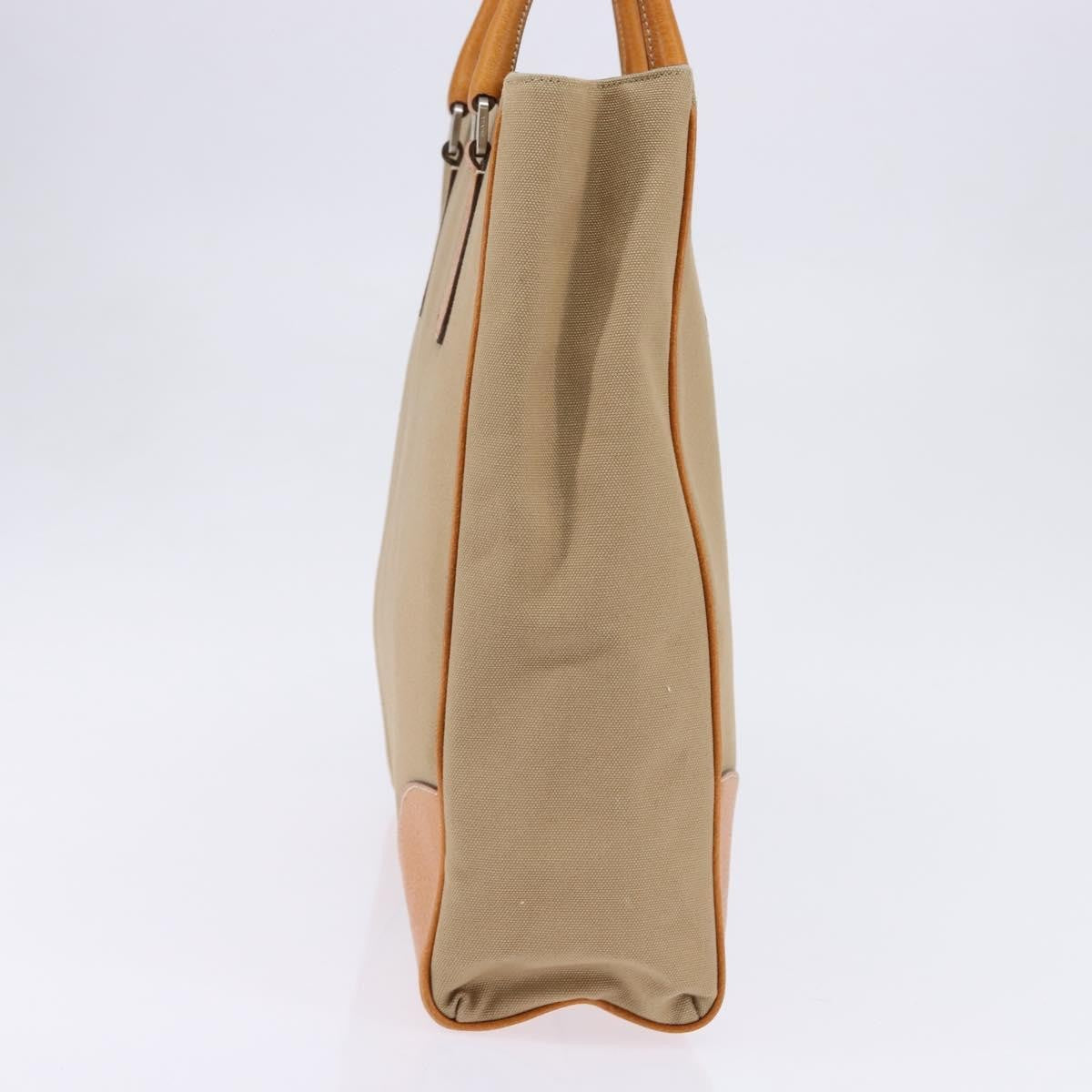 Prada Lux Convertible Open Tote Canvas and leather, BEIGE, CANVAS, Tote bag