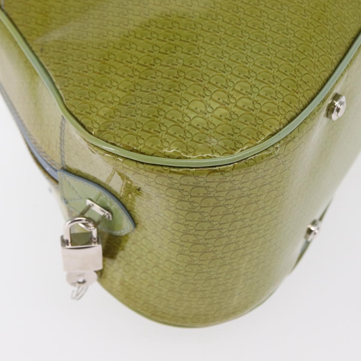 Christian Dior Vintage Saddle Bowler Bag Patent leather, GREEN, PATENT_LEATHER, Handbag