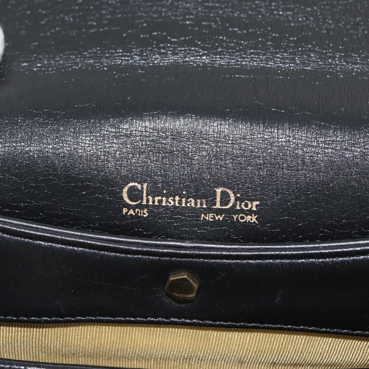 Christian Dior Vintage CD Logo Shoulder Bag Leather, BLACK, LEATHER, Shoulder bag
