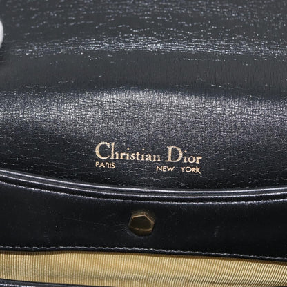 Christian Dior Vintage CD Logo Shoulder Bag Leather, BLACK, LEATHER, Shoulder bag