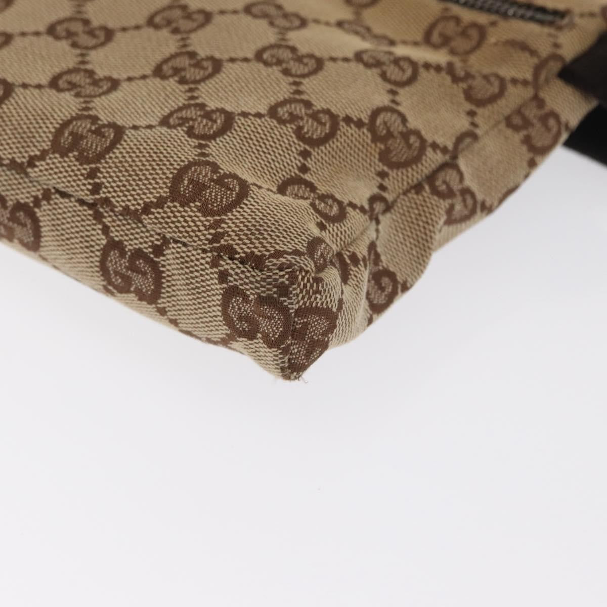 Gucci Vintage Double Belt Bag GG Canvas with Leather, BEIGE, CANVAS, Clutche & pouche