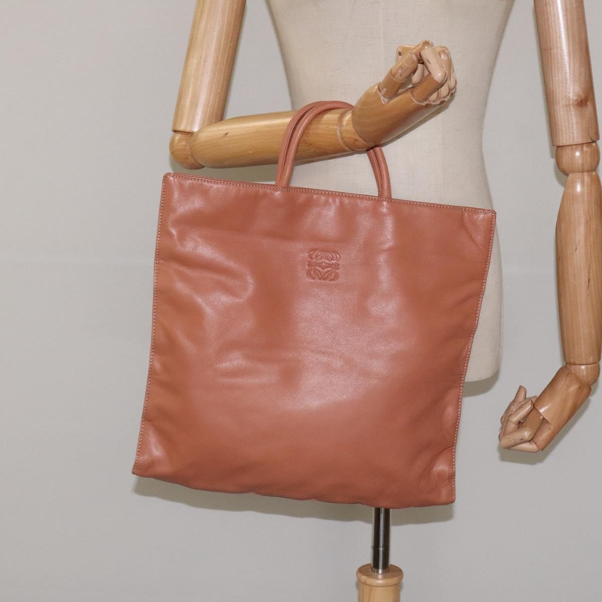 Loewe Anagram handbag Leather, BROWN, LEATHER, Handbag