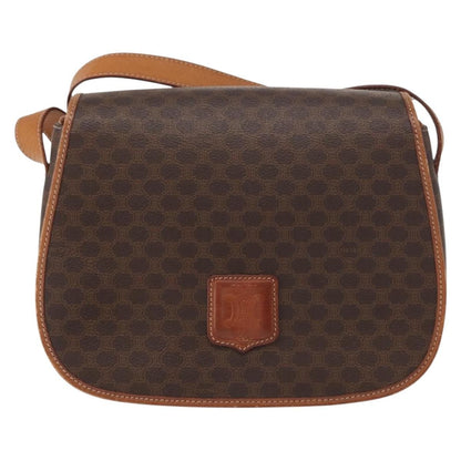 Celine Macadam Shoulder Bag Canvas, BROWN, CANVAS, Shoulder bag