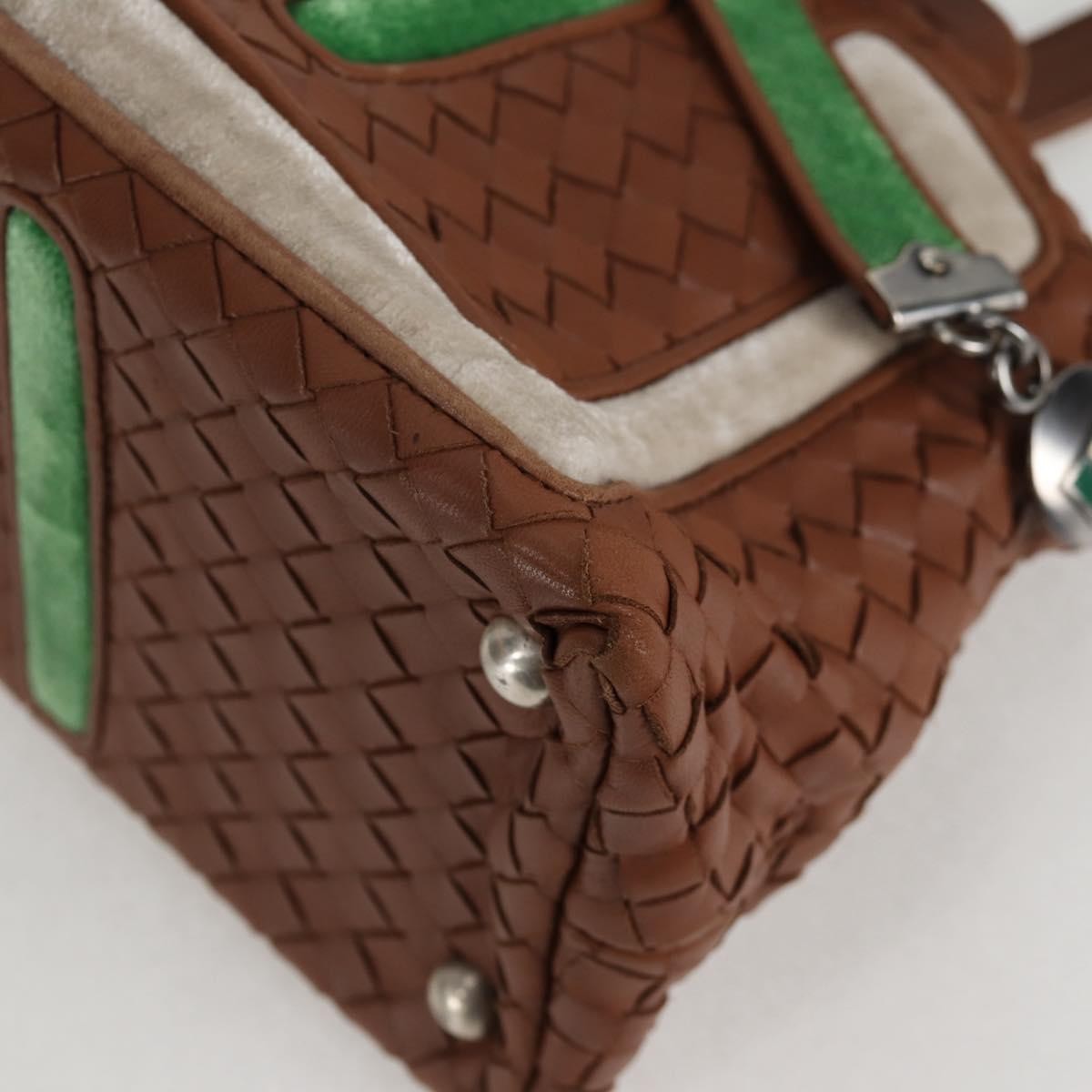 Bottega Veneta Intrecciato Leather, BROWN, LEATHER, Handbag