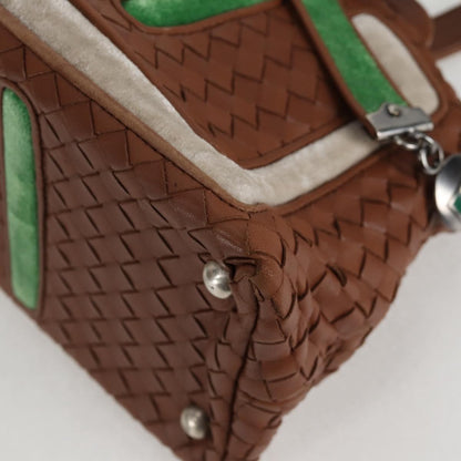 Bottega Veneta Intrecciato Leather, BROWN, LEATHER, Handbag