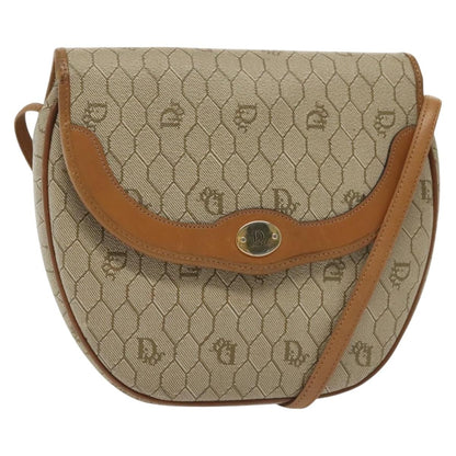 Christian Dior Vintage Honeycomb Shoulder Bag Canvas, BEIGE, CANVAS, Shoulder bag