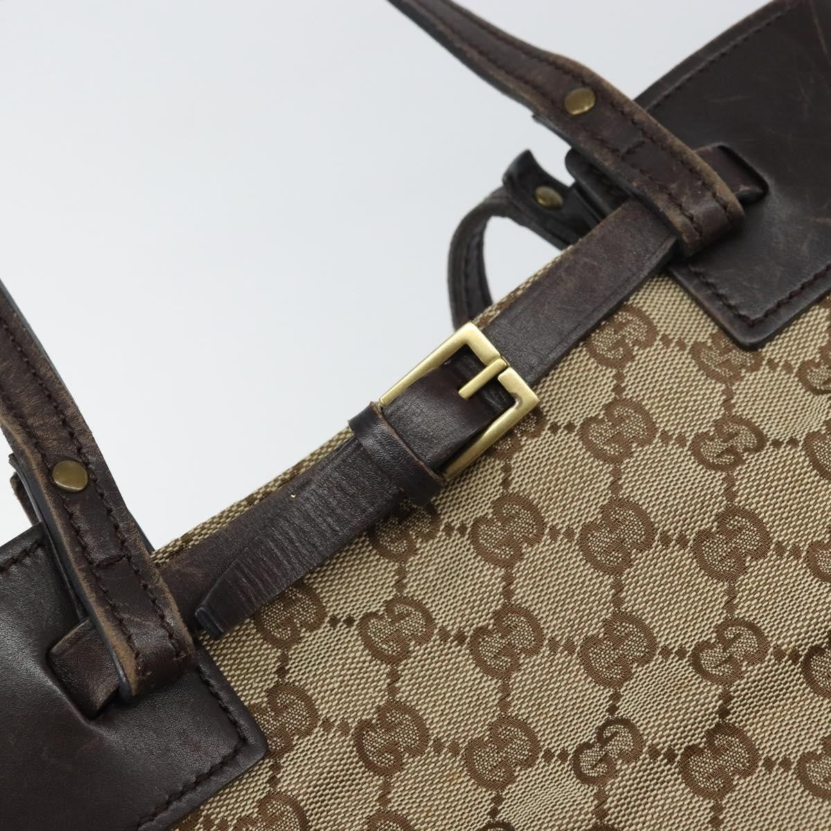 Gucci Belted Bucket Tote GG Canvas with Leather, BEIGE, CANVAS, Tote bag