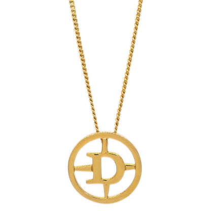 Christian Dior CD Round Pendant Necklace Metal, GOLD, GOLD_PLATED, Necklace