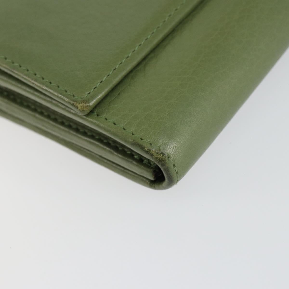 Gucci Logo Embossed Continental Wallet Leather, GREEN, LEATHER, Wallets