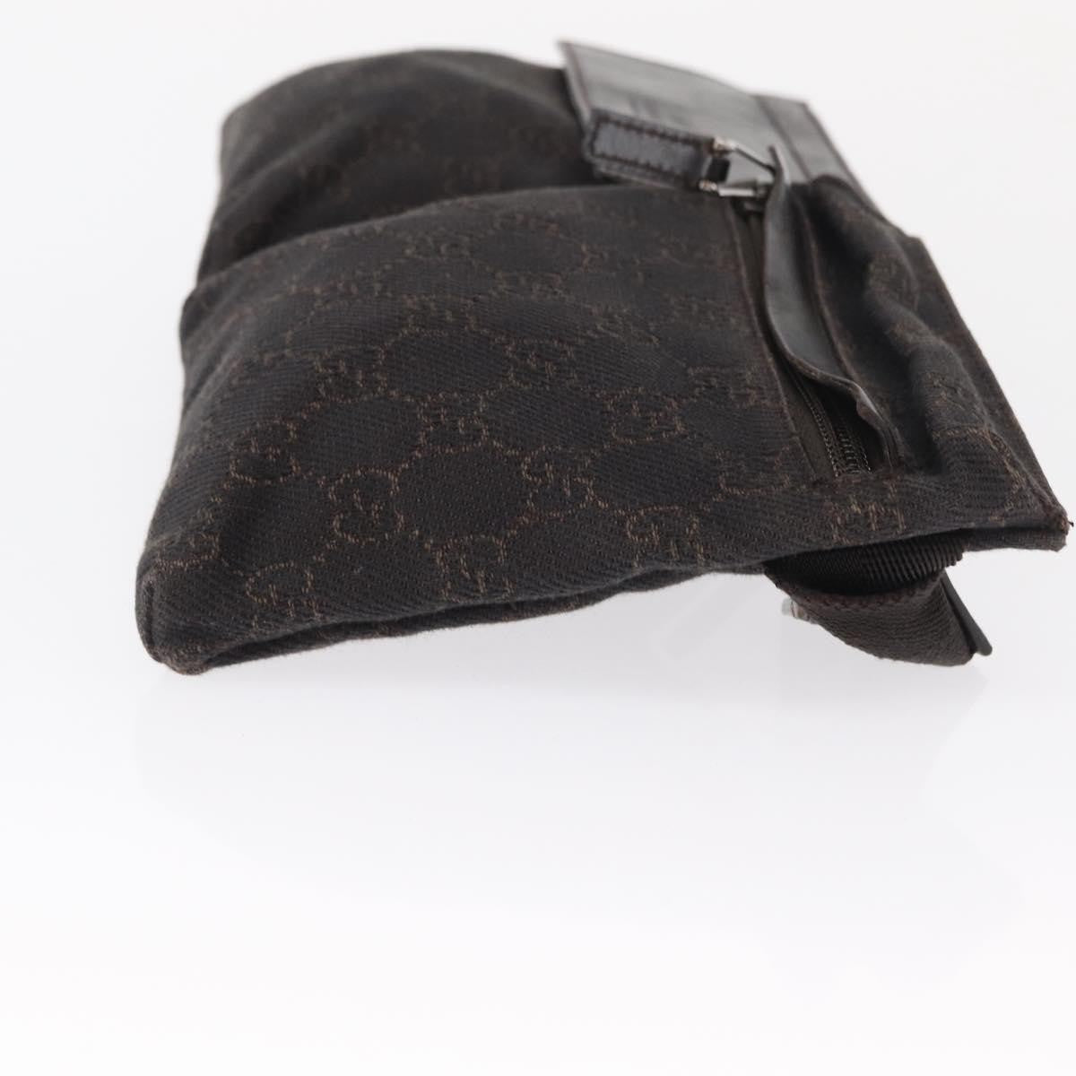 Gucci Vintage Double Belt Bag GG Canvas with Leather, BROWN, CANVAS, Clutche & pouche