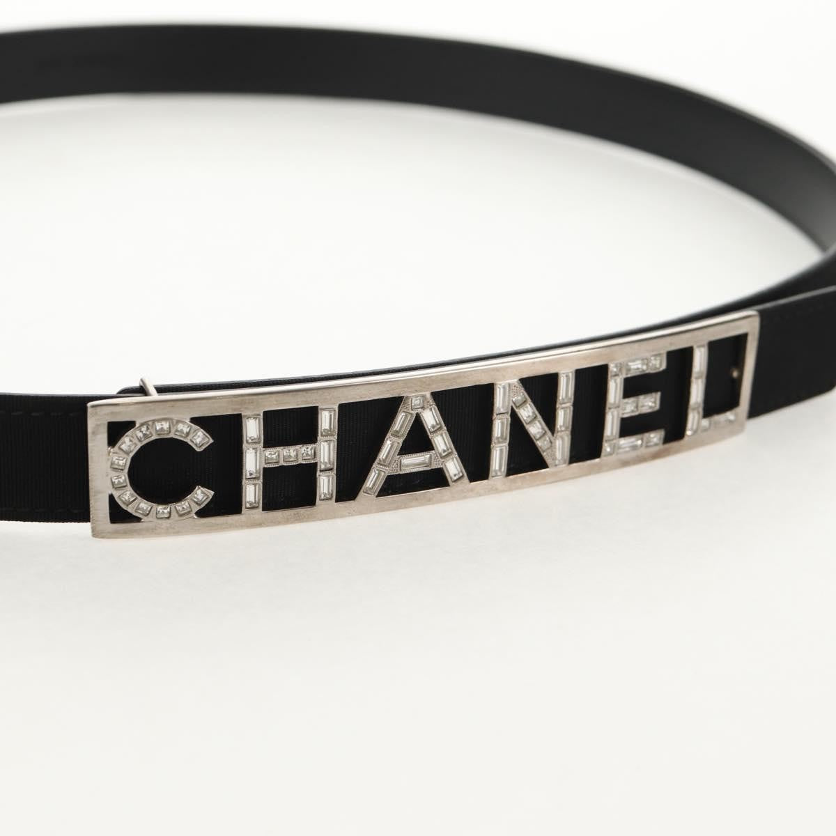 Chanel Logo Belt Leather, BLACK, LEATHER, Belts