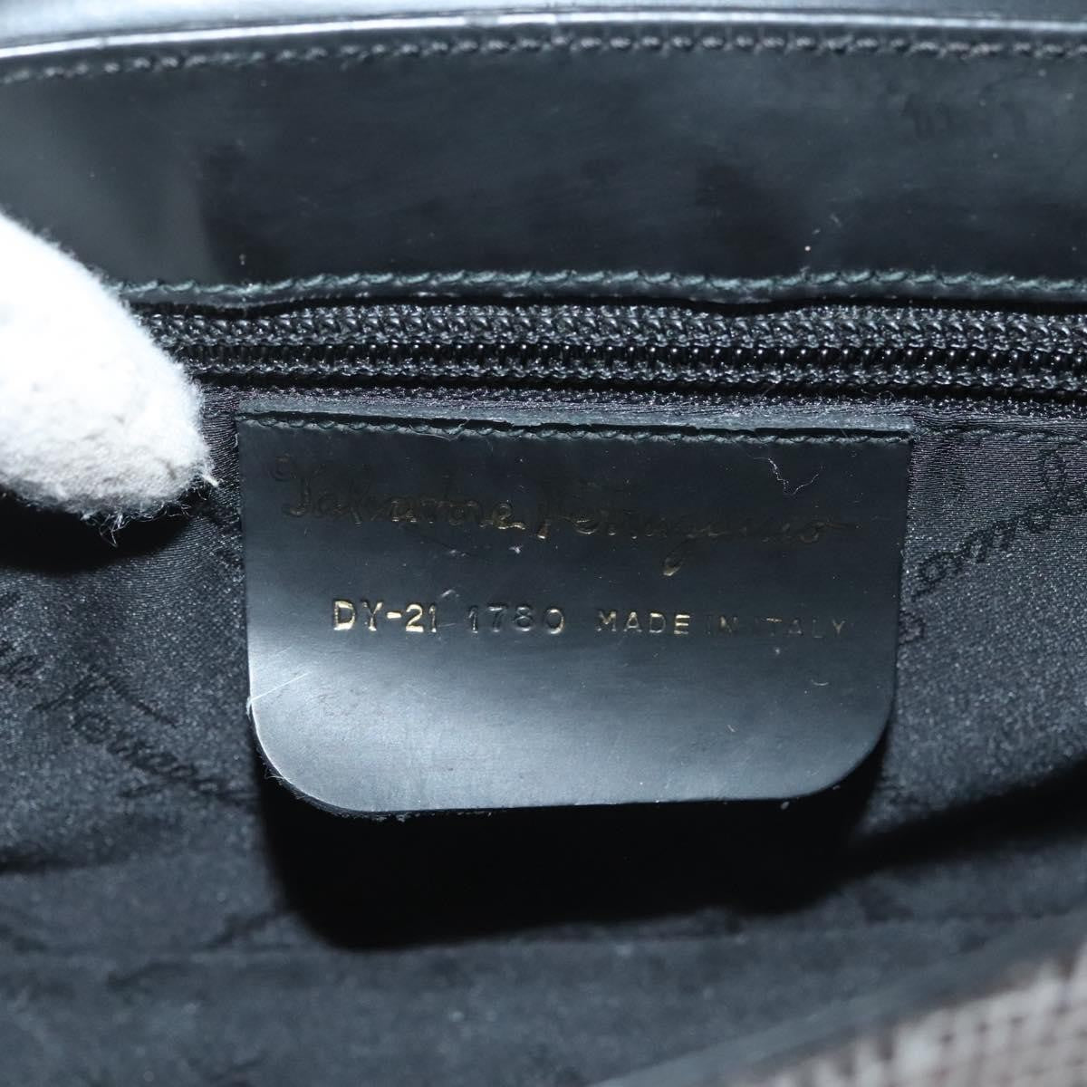 Salvatore Ferragamo Gancini Shoulder Bag Leather, BLACK, LEATHER, Shoulder bag