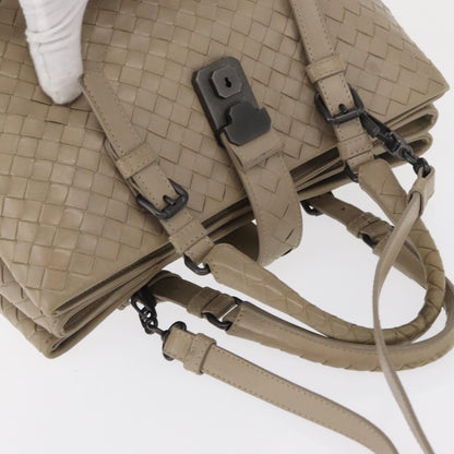 Bottega Veneta Roma Bag Intrecciato Nappa, Gray, Leather, Handbag