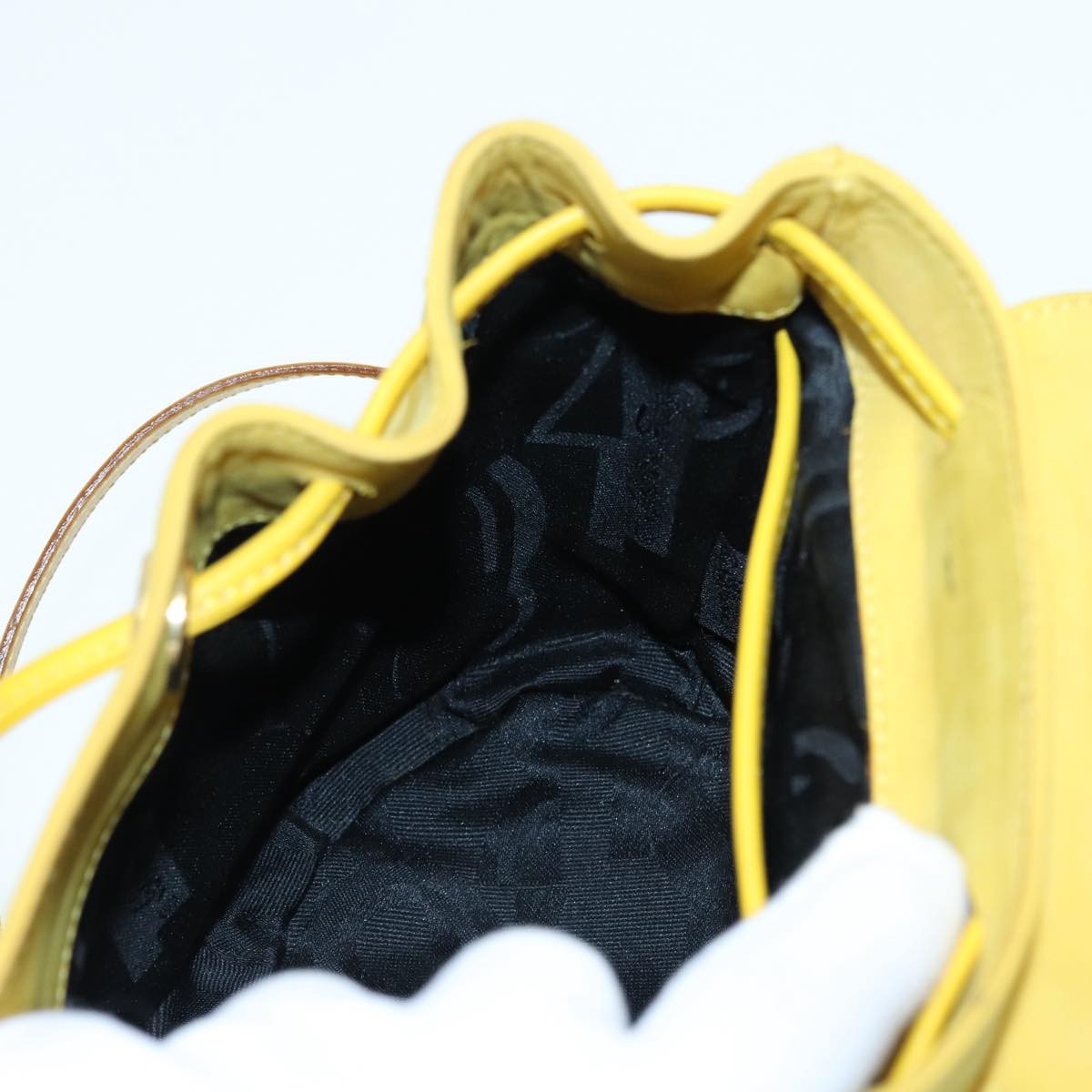 Salvatore Ferragamo Gancini Flap Drawstring Backpack Suede, YELLOW, SUEDE, Backpack