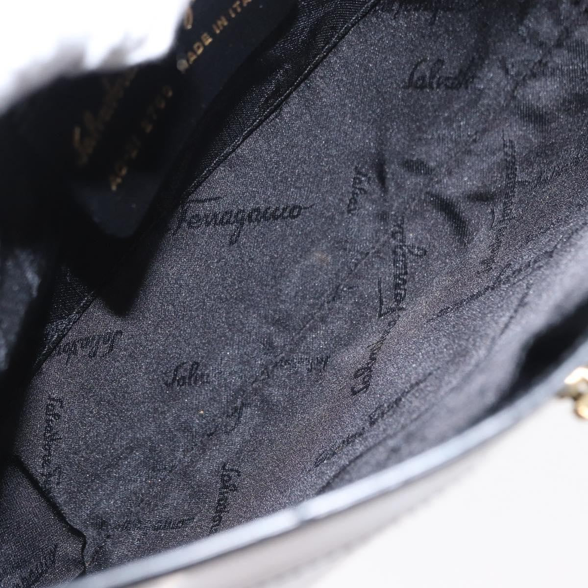 Salvatore Ferragamo Gancini Shoulder Bag Patent Leather, BLACK, PATENT_LEATHER, Shoulder bag