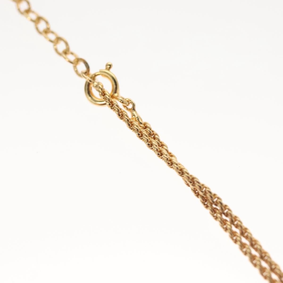 Christian Dior Vintage CD Round Pendant Necklace Metal, GOLD, METAL, Necklace