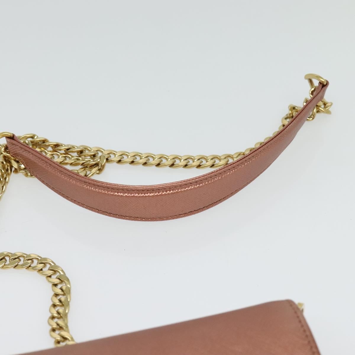 Prada Monochrome Chain Flap Bag Saffiano Leather, PINK, LEATHER, Shoulder bag