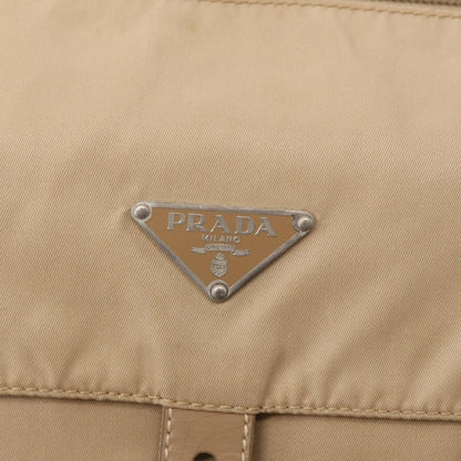 Prada Buckle Messenger Bag Tessuto, Beige, Nylon, Shoulder Bag