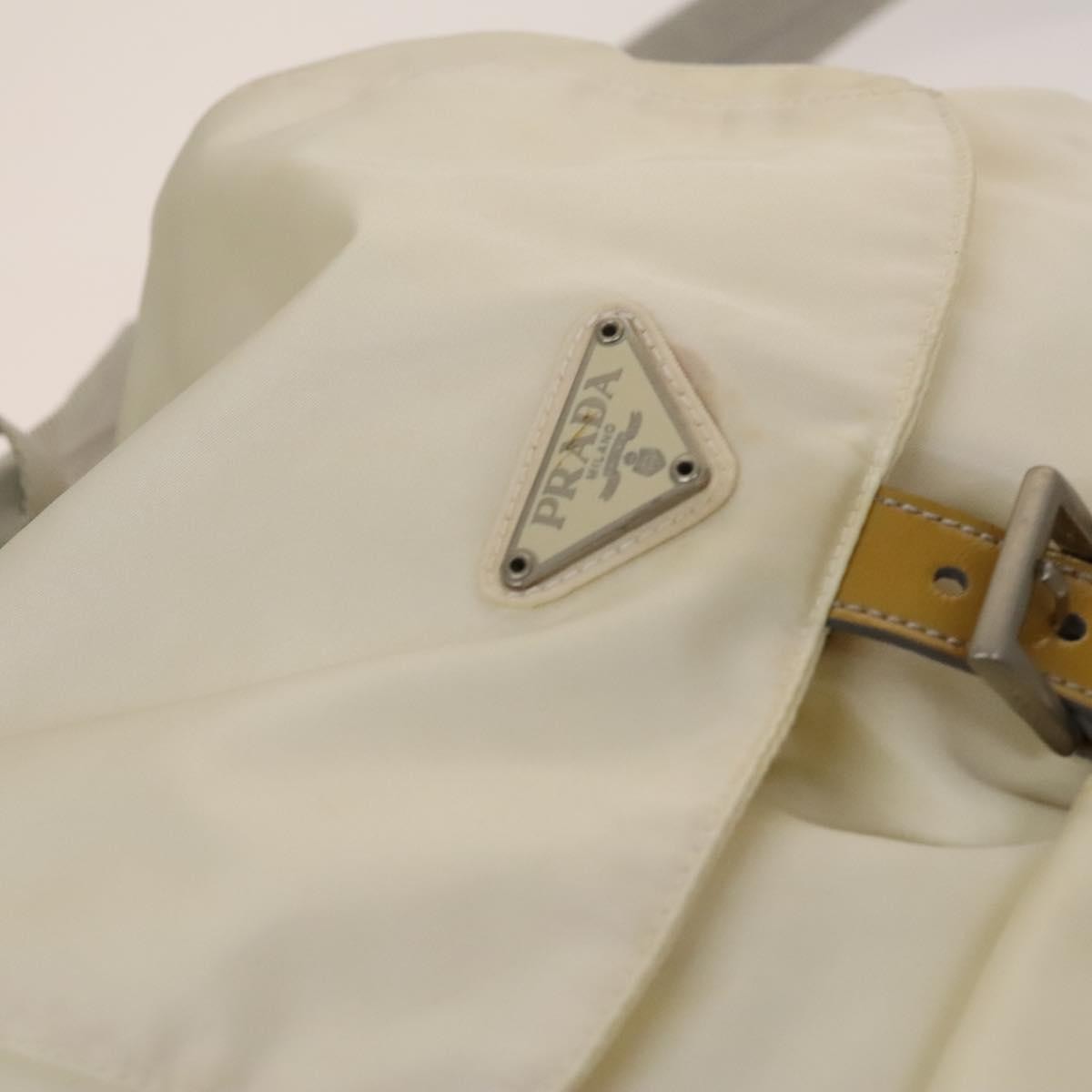 Prada Double Front Pocket Backpack Tessuto, WHITE, NYLON, Backpack