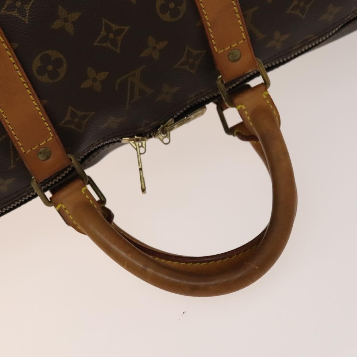 Louis Vuitton Keepall Bandouliere Bag Monogram Canvas, BROWN, CANVAS, Travel bag