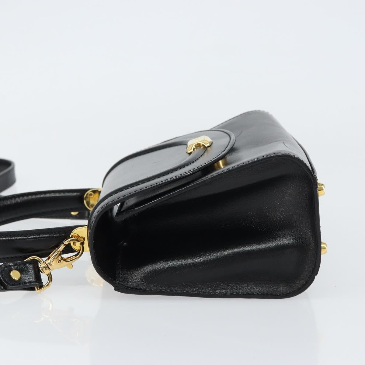 Bally Vintage Handbag Leather, Black, Leather, Handbag