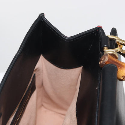 Gucci Nymphaea Top Handle Bag Leather, BLACK, LEATHER, Handbag