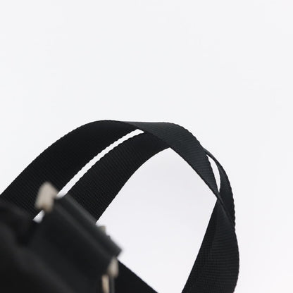 Prada Double Front Pocket Backpack Re-Nylon with Leather, BLACK, NYLON, Backpack