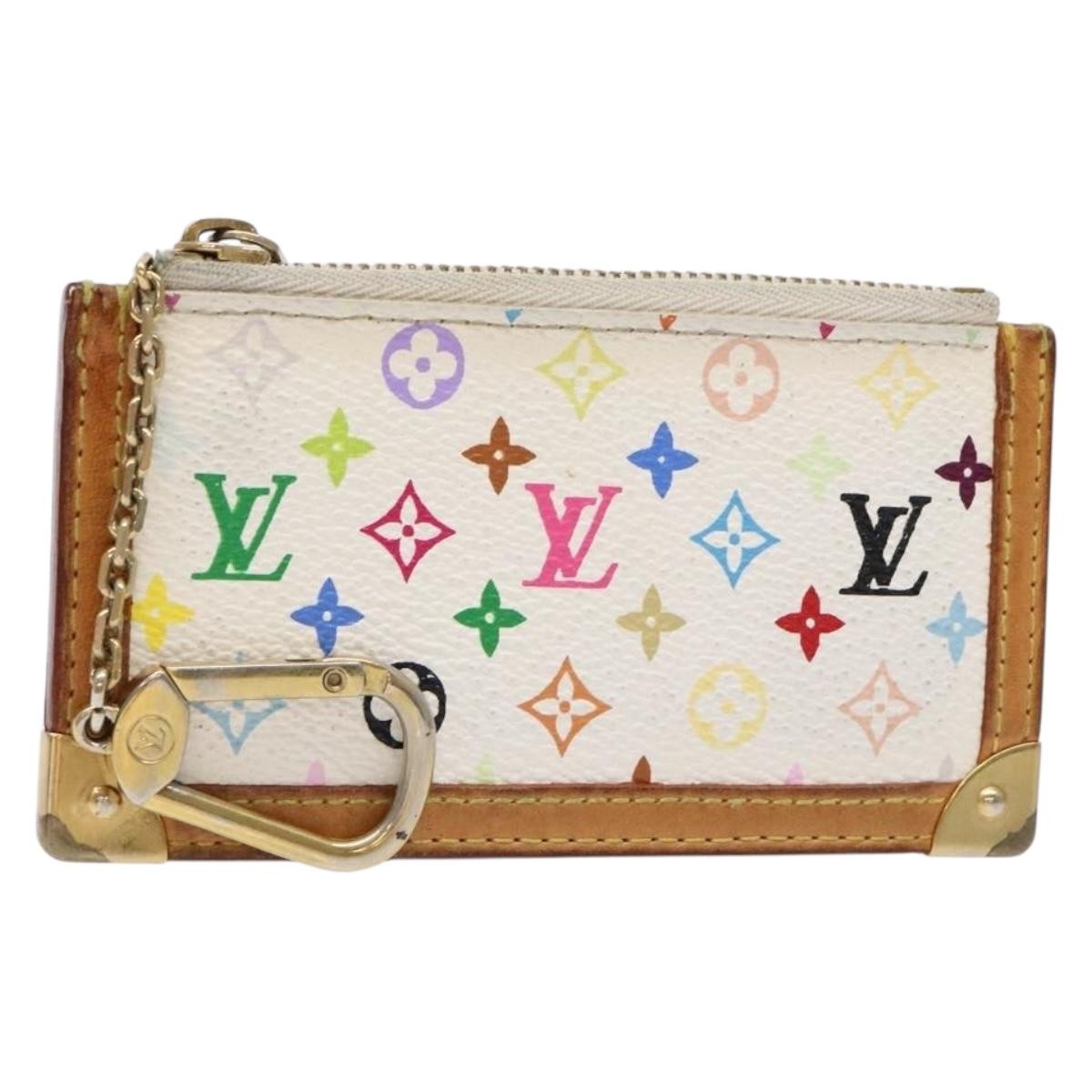 Louis Vuitton Pochette Clés Monogram Canvas, WHITE, CANVAS, Wallets