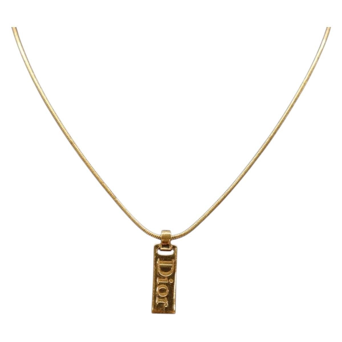 Christian Dior Dior Letters Necklace Metal, GOLD, METAL, Necklace