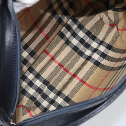 Burberry Vintage Shoulder Bag Leather, NAVY, LEATHER, Shoulder bag