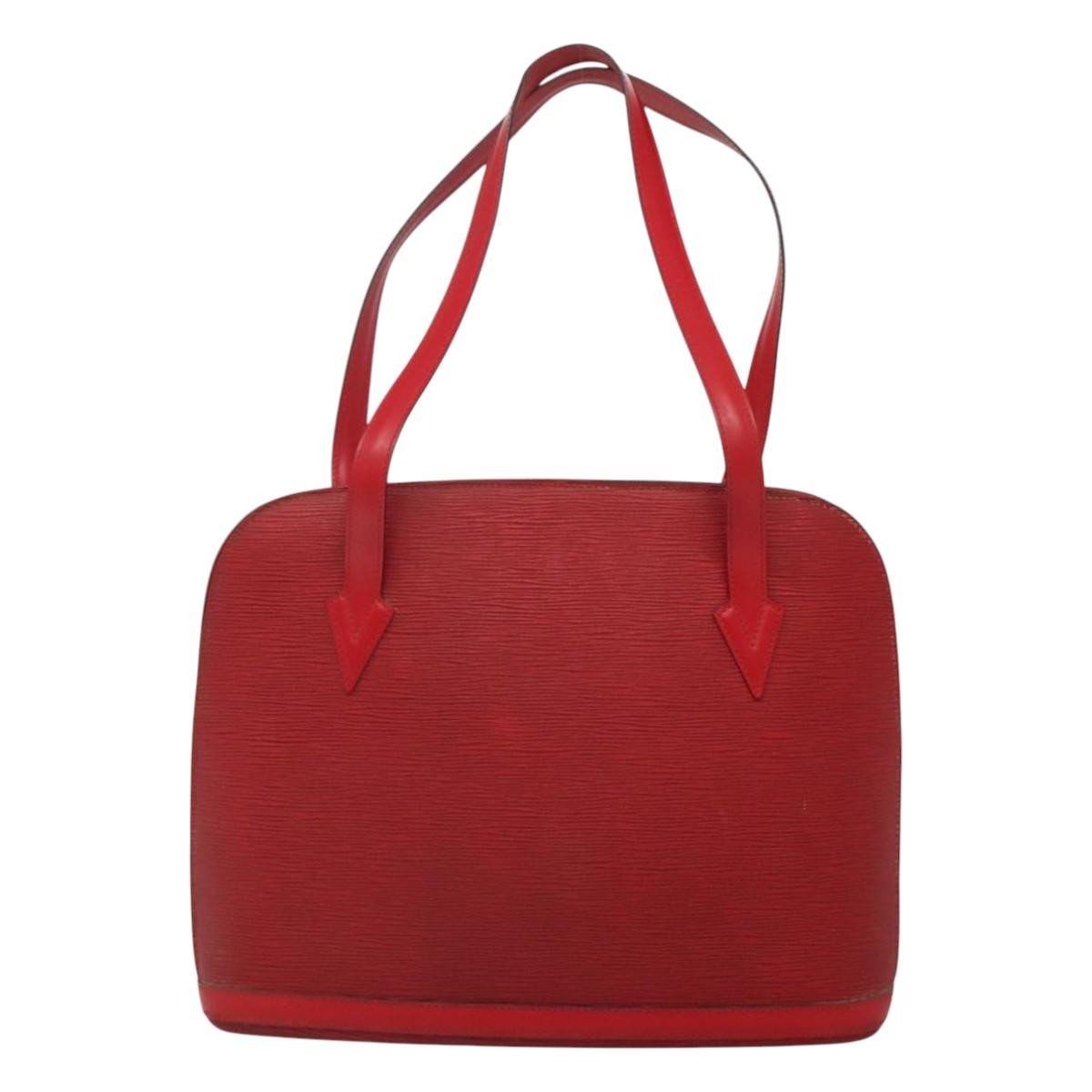 Louis Vuitton Lussac Handbag Epi Leather, RED, LEATHER, Shoulder bag