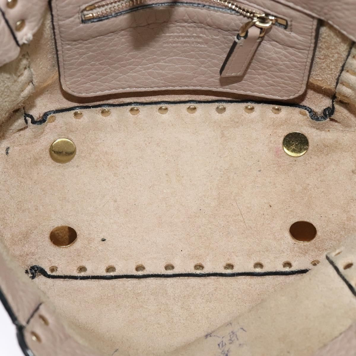 Valentino Garavani Rockstud Tote Pebbled Leather, BEIGE, LEATHER, Tote bag