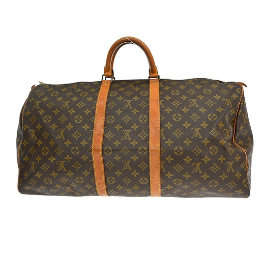 Louis Vuitton Keepall Bag Monogram Canvas, Brown, Canvas, Travel Bag