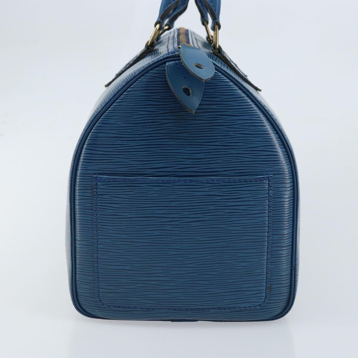 Louis Vuitton Speedy Handbag Epi Leather, BLUE, LEATHER, Handbag