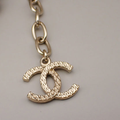 Chanel CC Logo Chain Pendant Necklace Imitation Pearl Imitation pearl with Gold-Plated and Beads, GOLD, GOLD_PLATED, Necklace