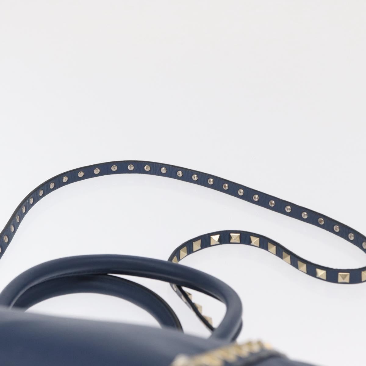 Valentino Garavani Rockstud Tote Rigid Leather, BLUE, LEATHER, Handbag