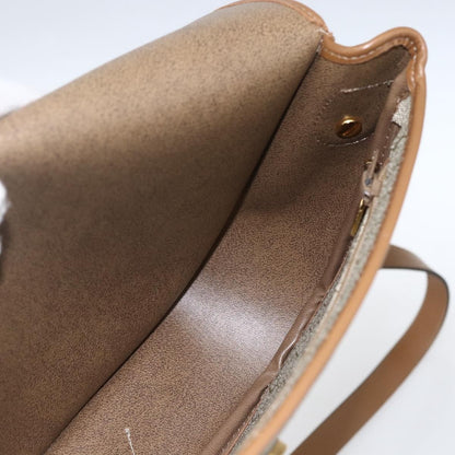 Christian Dior Vintage Honeycomb Shoulder Bag Canvas and Leather, BEIGE, CANVAS, Shoulder bag